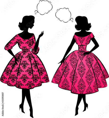 silhouette of girls