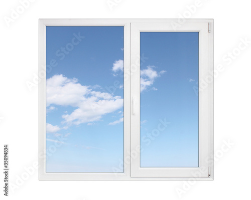 Closed white pvc window