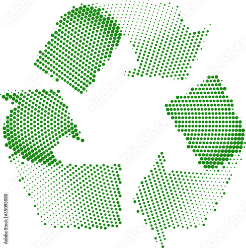 Green Recycle Symbol Halftone