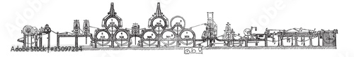 Fourdrinier Machine, vintage engraving
