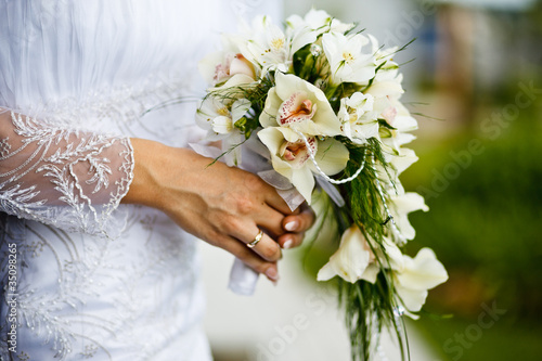 close up of wedding bouquet