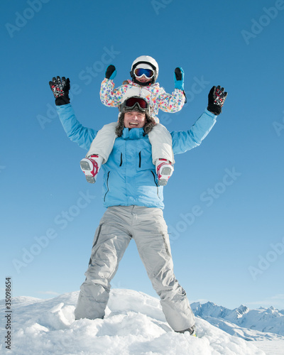 Ski, snow, sun and fun ( copy space, cover)