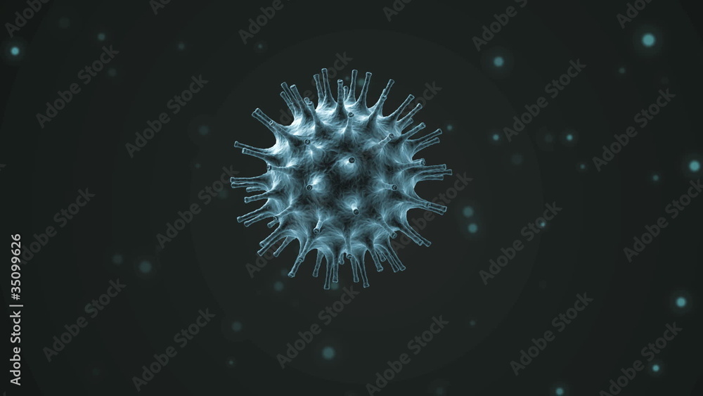 CG animation of a virus close-up CG animation of a virus close-up