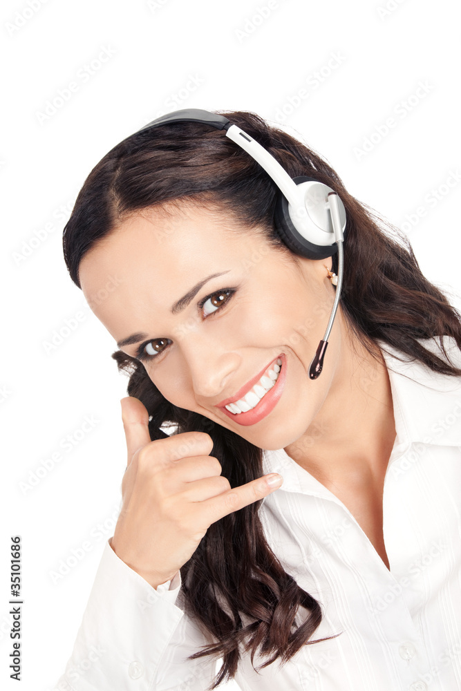 Support phone operator with call me gesture Support phone operator with call me gesture