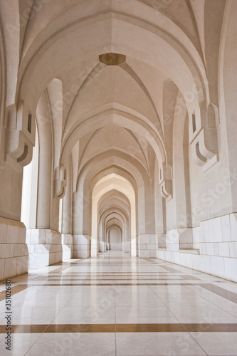 Marble corridor leading to the Sultan of Oman's palace