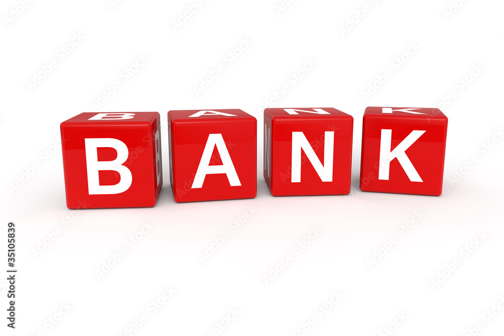 Bank cubes 3d render illustration Bank cubes 3d render illustration