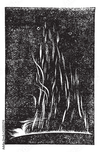 The view of Solar prominence vintage engraving
