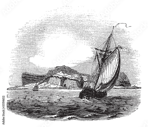 Staffa in Argyll and Bute Scotland vintage engraving