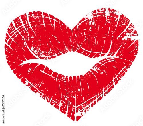 Lip print heart