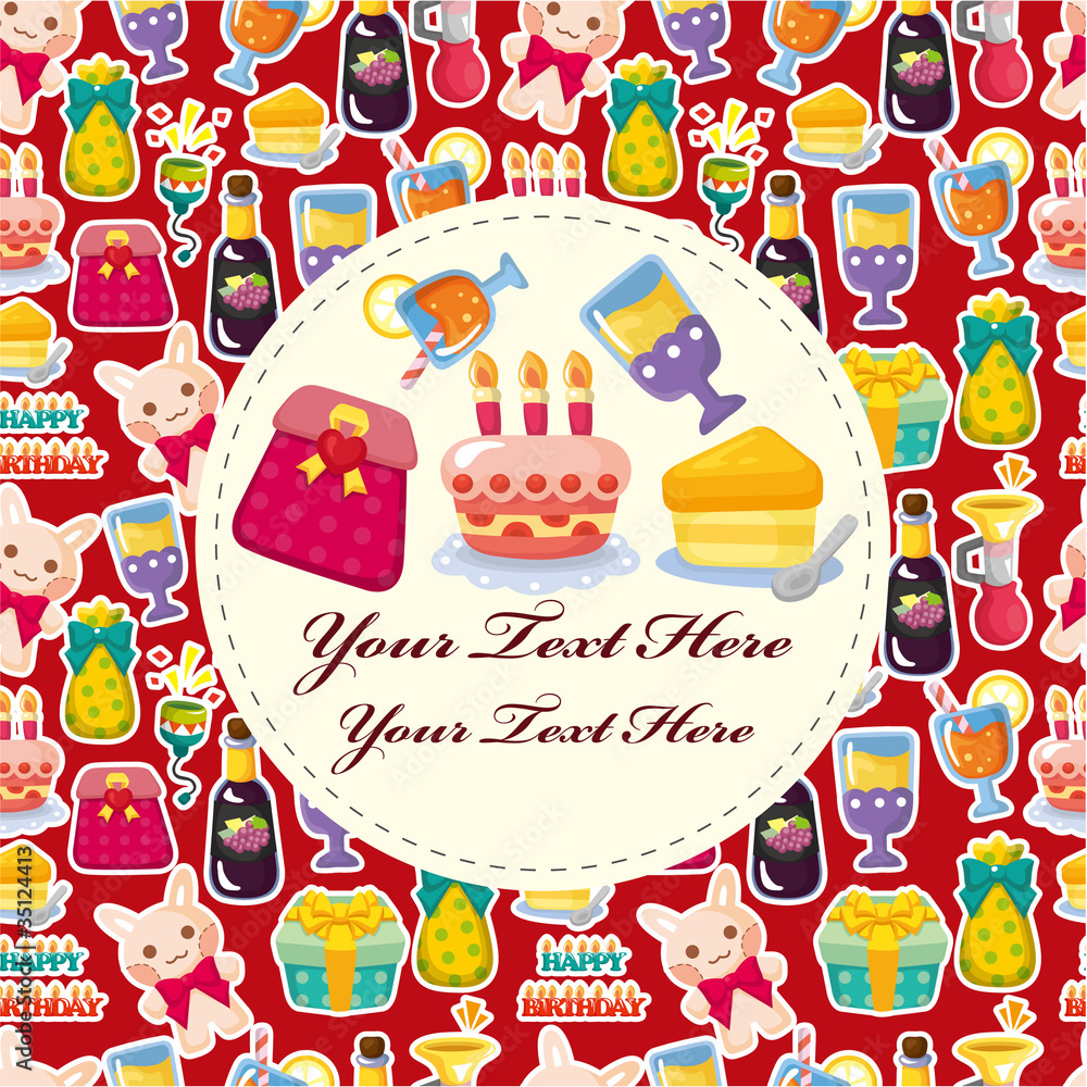 Cartoon birthday card Stock Vector | Adobe Stock