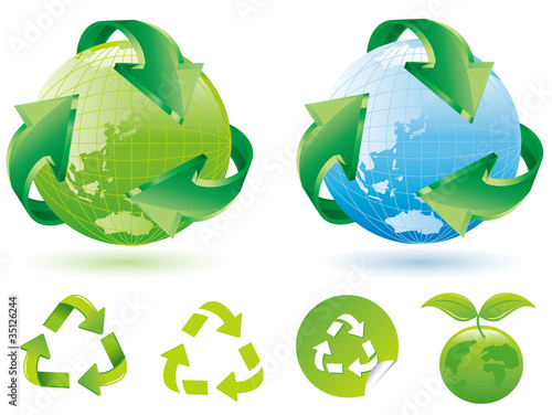 Global recycling icons