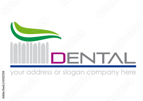 Logo toothpaste  and toothbrush # Vector photo