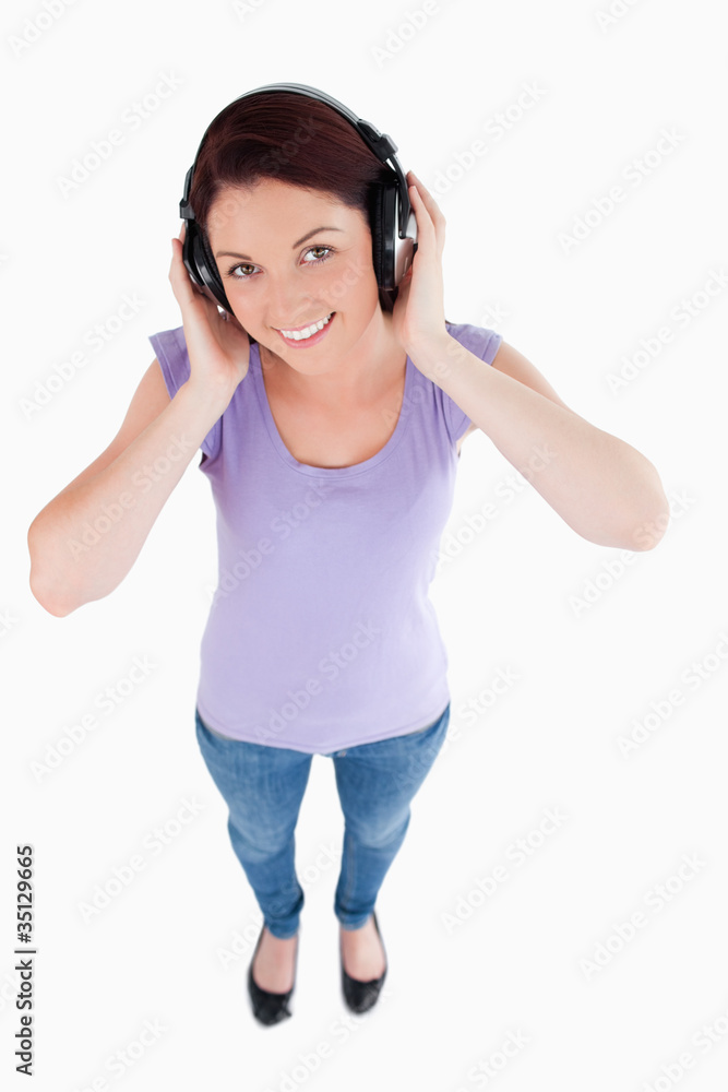Woman with headphones Woman with headphones