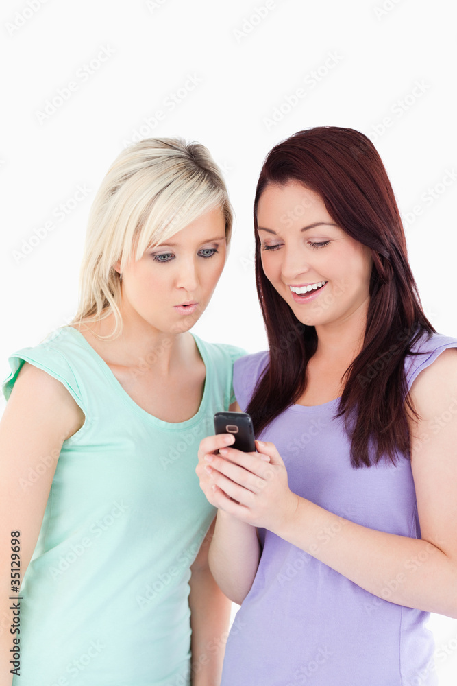 Portrait of charming women with a cellphone Portrait of charming women with a cellphone