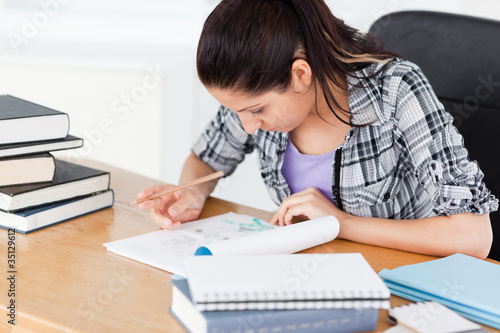 Young student doing homework