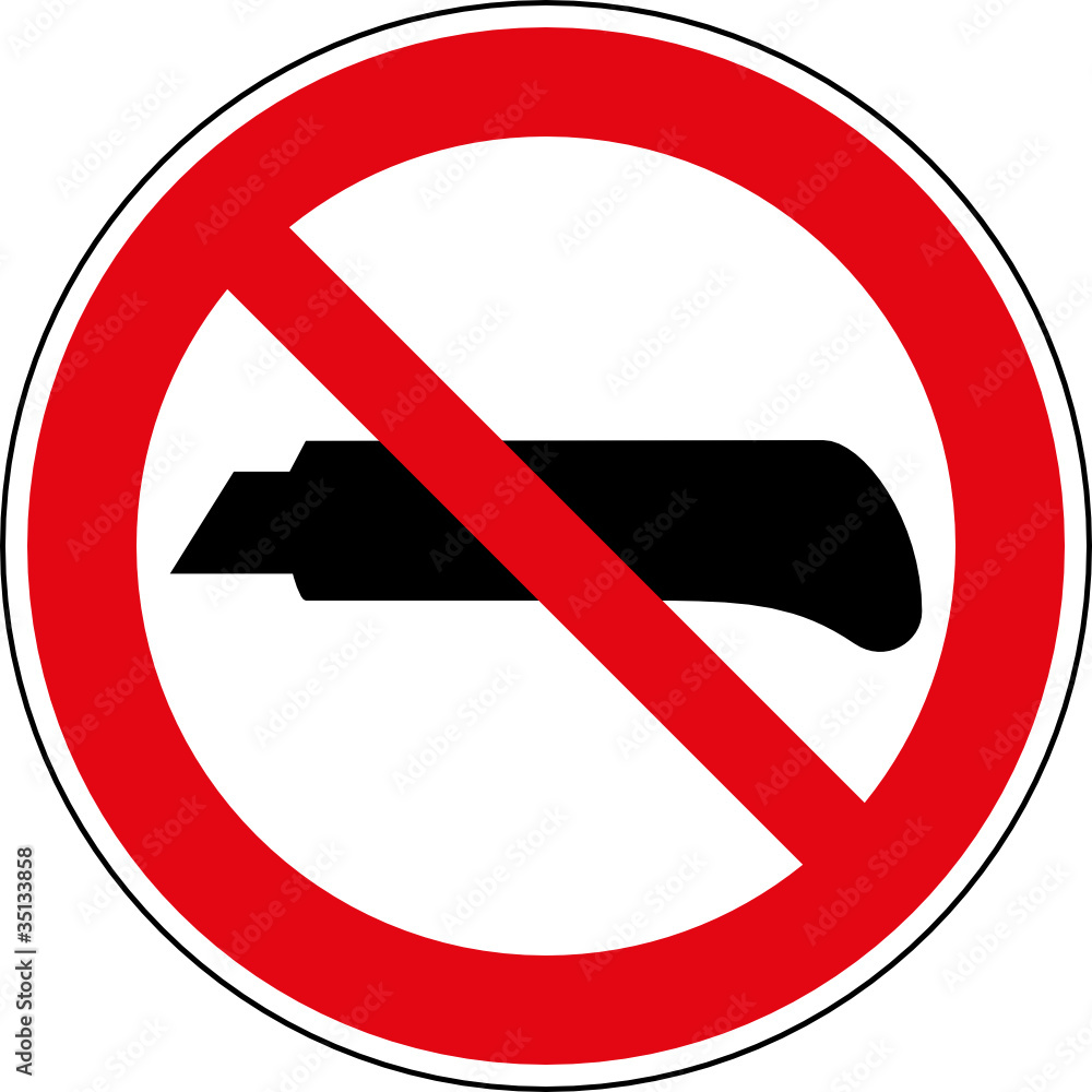 Verbotsschild Cutter verwenden verboten Zeichen Verbotsschild Cutter verwenden verboten Zeichen