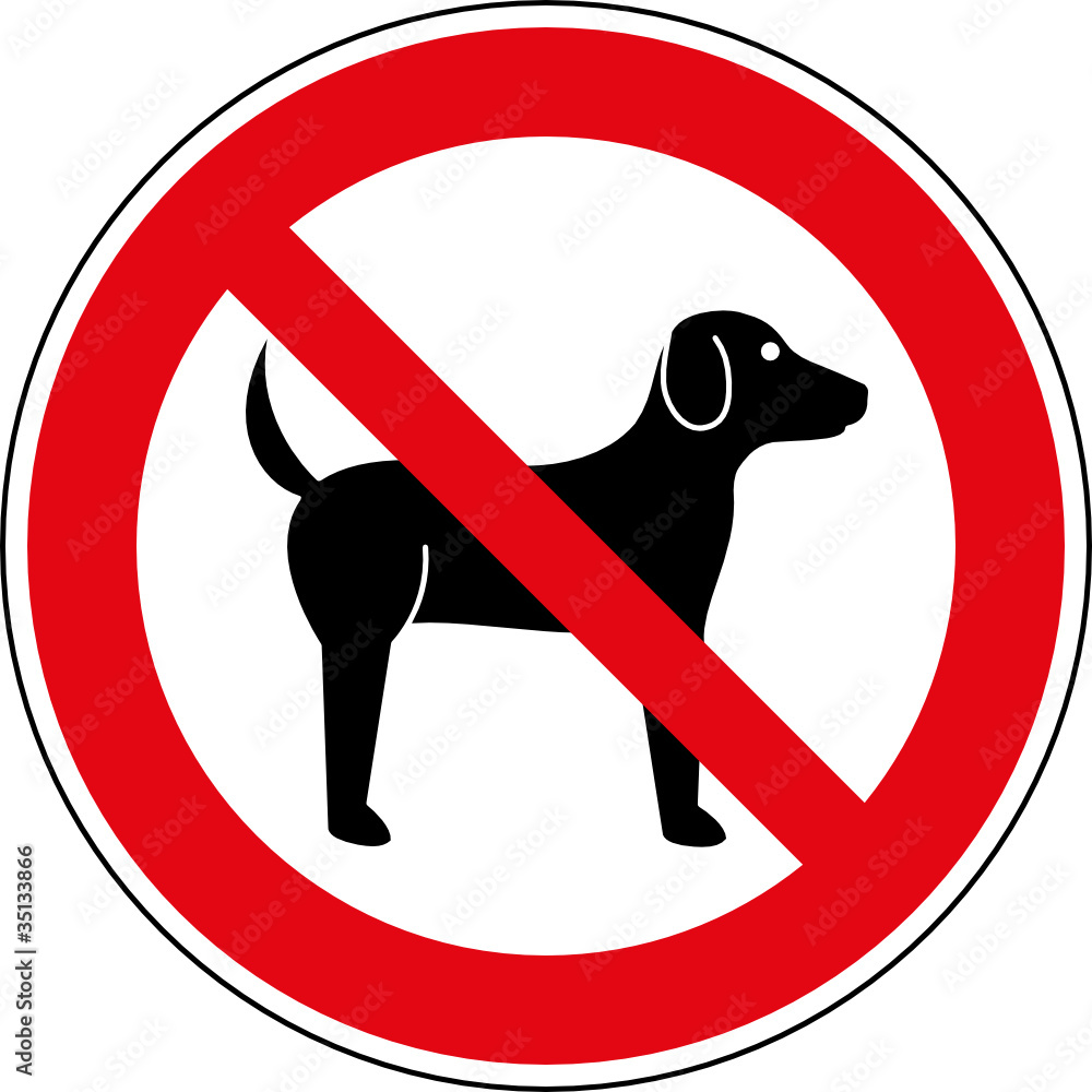 Verbotsschild Hunde verboten Zeichen Symbol Schild vector de Stock