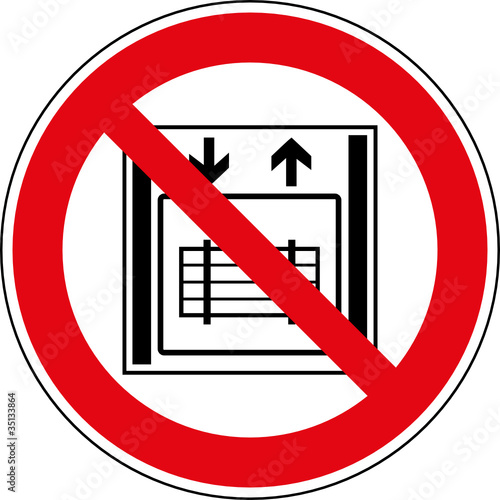 Verbotsschild Kein Lastenaufzug Schild Zeichen Symbol