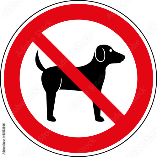 Verbotsschild Hunde verboten Zeichen Symbol Schild photo