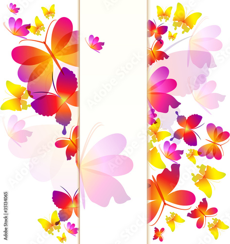 Fototapeta Colorful butterflies background