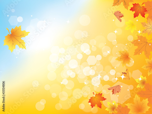 Autumn background with leaves and copy space for your text   eps