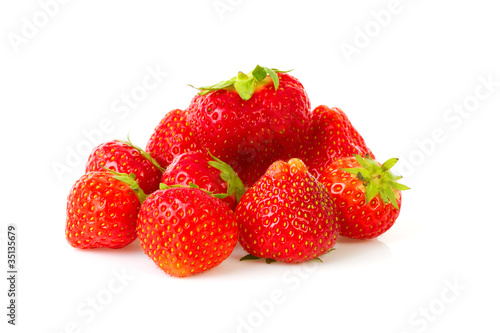 Isolated fruit strawberries over white background
