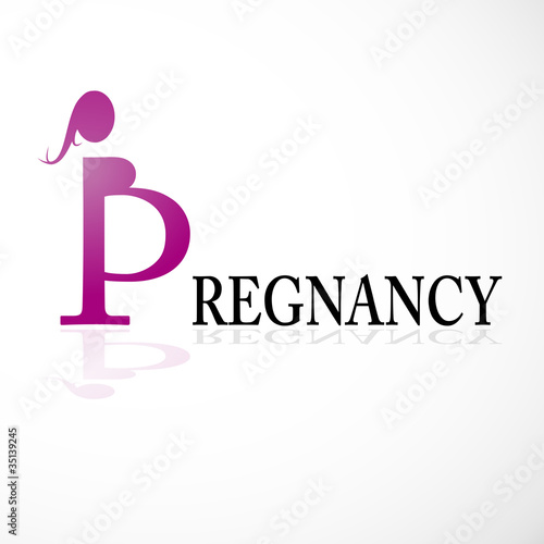 Logo letter P, pregnancy # Vector