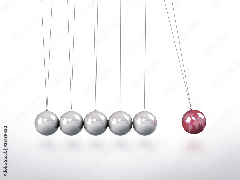 Newtons Cradle Pendulum Lead Ball Masked In Red Map Newtons Cradle Pendulum Lead Ball Masked In Red Map