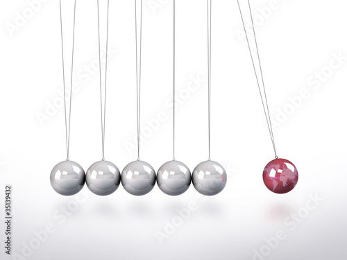 Newtons Cradle Pendulum Lead Ball Masked In Red Map