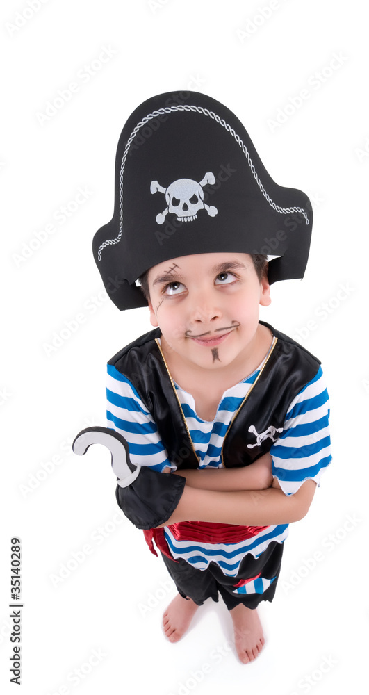 Child play acting a pirate. Child play acting a pirate.