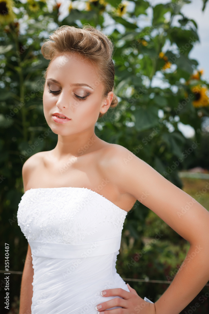 Beautiful bride in white dress Beautiful bride in white dress