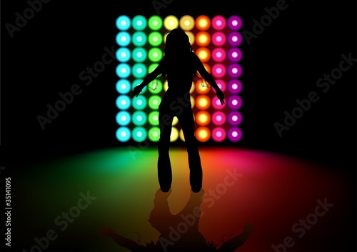 Dancing Girl and Light Effe...
