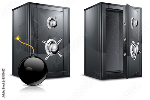 Bank safe & bomb
