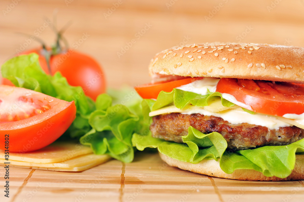 hamburger with cutlet hamburger with cutlet
