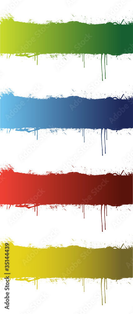 Grunge banner with an inky dribble strip Grunge banner with an inky dribble strip