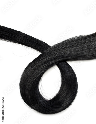 Human black hair .
