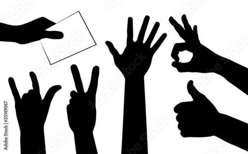 hands silhouettes, vector