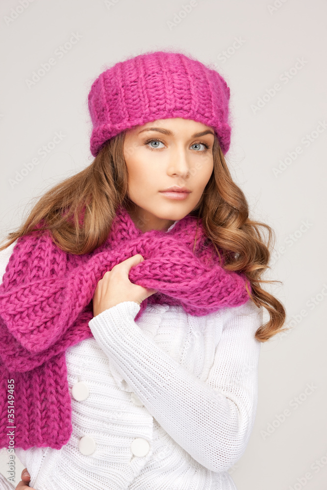 beautiful woman in winter hat beautiful woman in winter hat