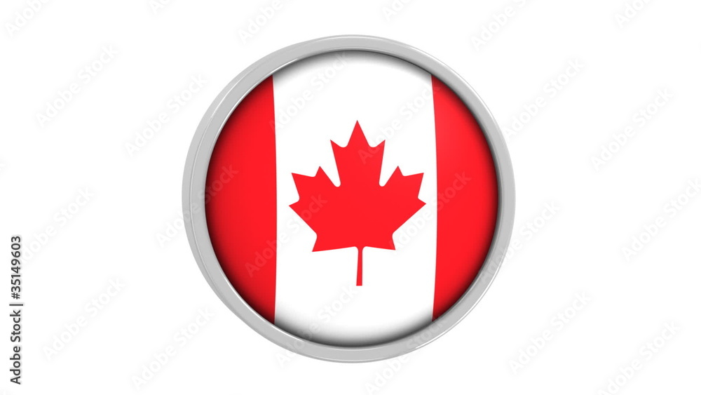 Canadian flag with circular frame Canadian flag with circular frame