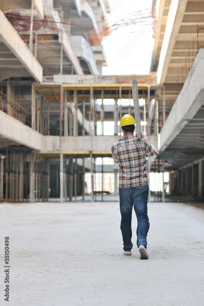 hard worker on construction site hard worker on construction site