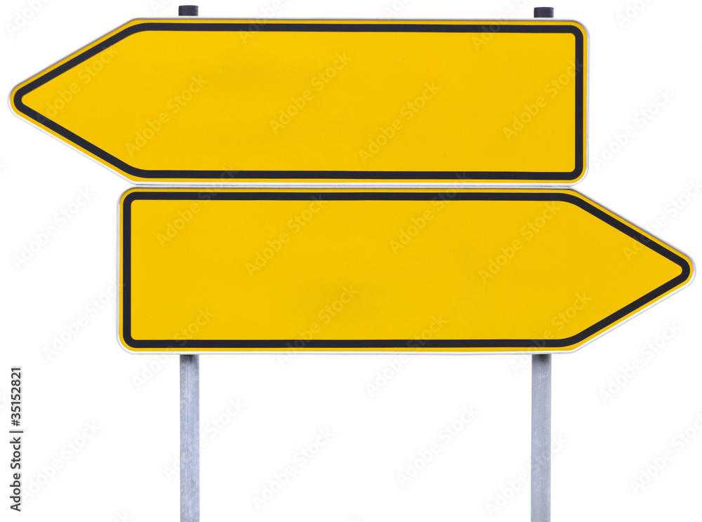 german direction signs with clipping path