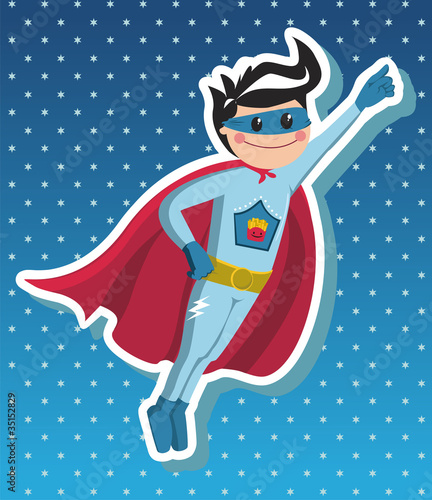 Superhero boy cartoon.