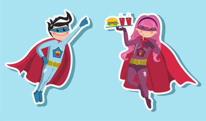Fototapete Superhelden Superhero boys illustration  © Cienpies Design