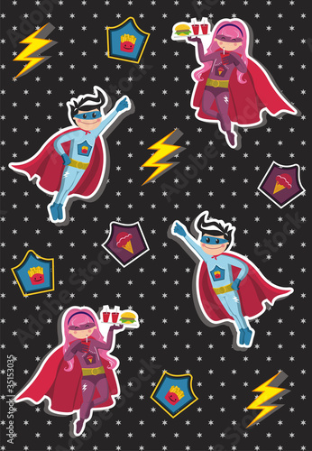 Cartoons superhero kids pattern