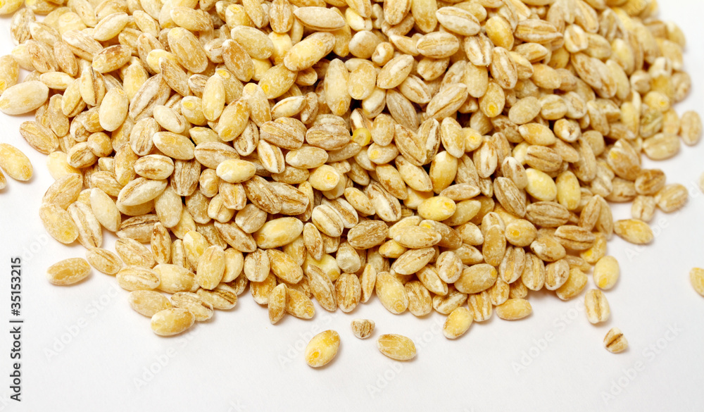 Pile of Pearl Barley isolated on white Pile of Pearl Barley isolated on white