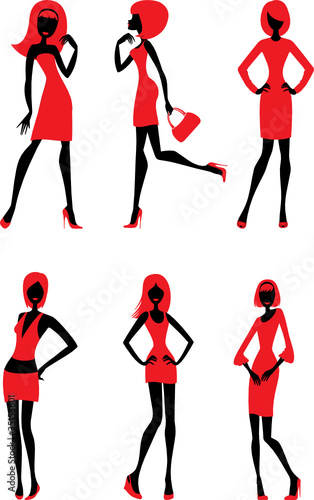 Female silhouettes. vector