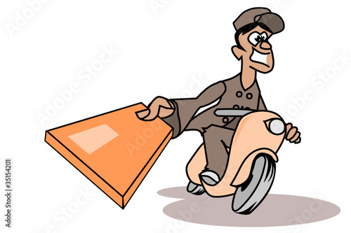 Cheerful parcel deliverer