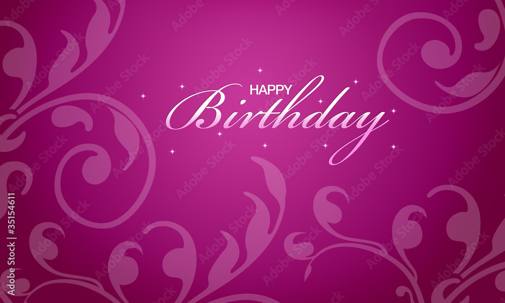 Pink Happy Birthday Card