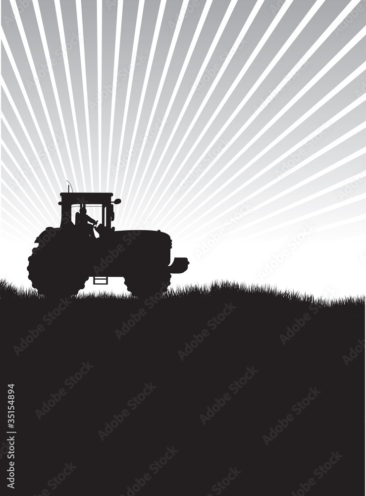 Fototapeta premium tractor in a field