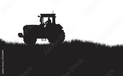 tractor in a field